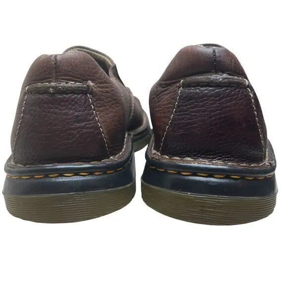 Dr Martins Brown Leather Slip On Loafer Mens 10 Slip Resistant Minimalist Preppy