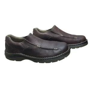 Dr Martins Brown Leather Slip On Loafer Mens 10 Slip Resistant Minimalist Preppy