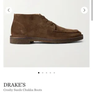 Drakes Brown Crosby Moc-Toe Chukka Boots Premium Suede Minimalist Design Size 9