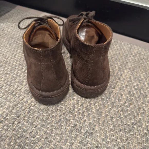Drakes Brown Crosby Moc-Toe Chukka Boots Premium Suede Minimalist Design Size 9