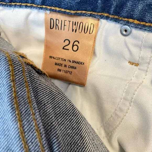 Driftwood Anthro Saydi Patchwork Denim Jean Boho Hippie A line skirt womens 26 4