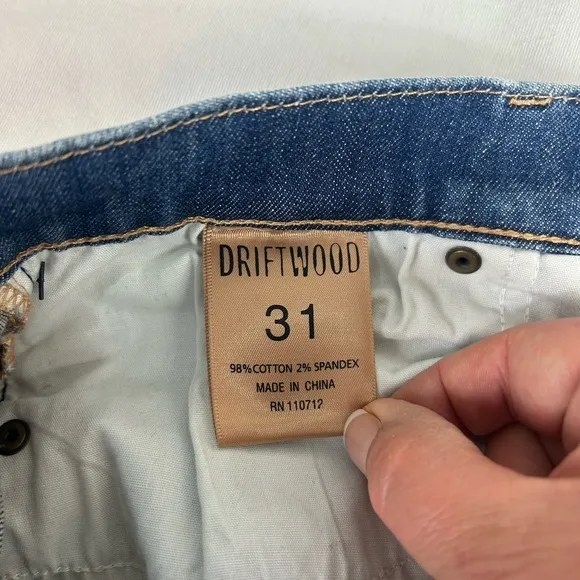Driftwood Anthropologie Eva Floral Embroidered Mid Rise Stretch Flare Jeans 31