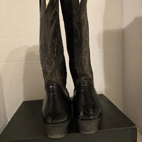 DURANGO MEN'S COWBOY VINTAGE WESTERN BOOTS BLACK SIZE 11EE