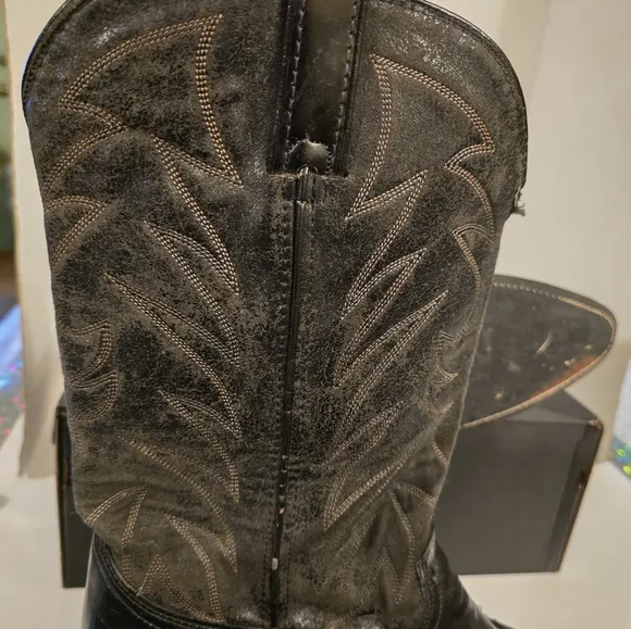 DURANGO MEN'S COWBOY VINTAGE WESTERN BOOTS BLACK SIZE 11EE