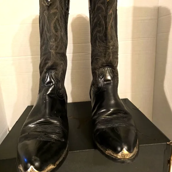 DURANGO MEN'S COWBOY VINTAGE WESTERN BOOTS BLACK SIZE 11EE