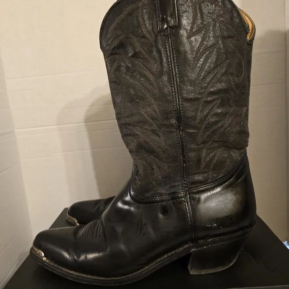 DURANGO MEN'S COWBOY VINTAGE WESTERN BOOTS BLACK SIZE 11EE