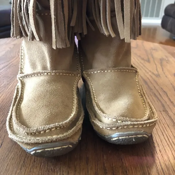 Durango Tan Leather Women's Boots Cognac Micro Boho Casual Flat Botos EUC