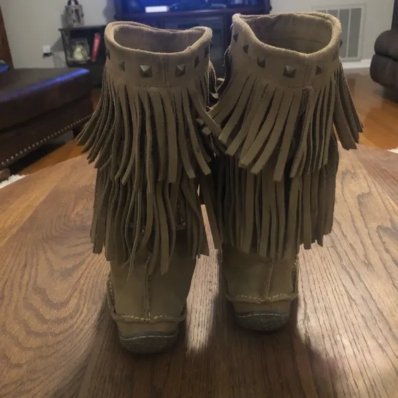 Durango Tan Leather Women's Boots Cognac Micro Boho Casual Flat Botos EUC