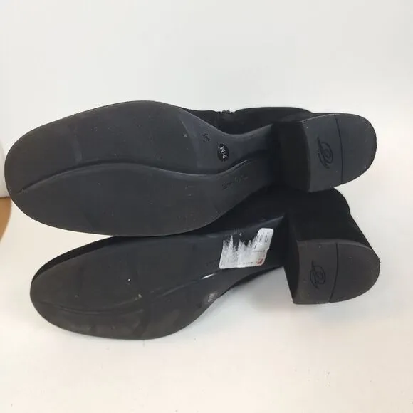 Easy Spirit Brandy Heeled Booties shoes chunky heels suede leather Size 9.5