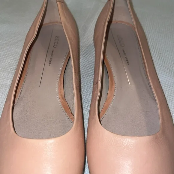 ECCO Anine Ballet Flat Pale Pink Leather Size 8 EU 39 Women’s Shoes EUC​
