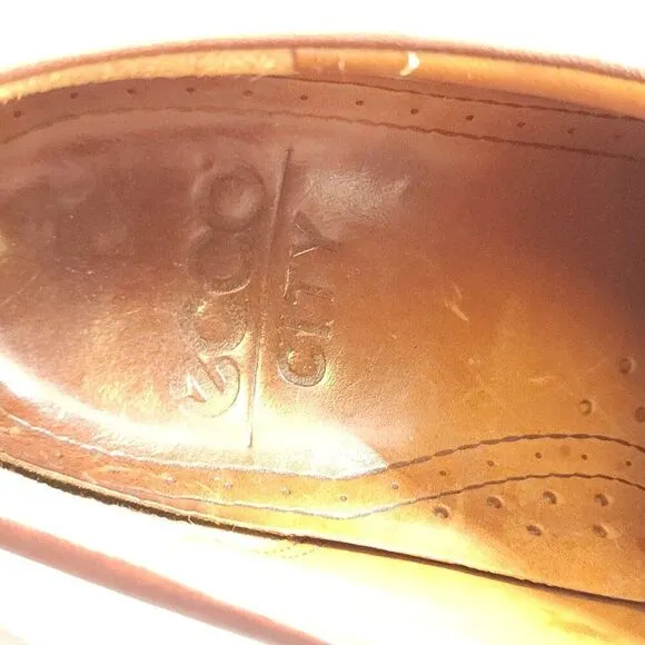 Ecco City Mens Casual Oxfords Sz 8 Brown Leather Work Dress Shoes Y2K