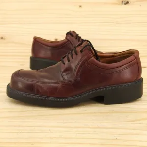Ecco City Mens Casual Oxfords Sz 8 Brown Leather Work Dress Shoes Y2K