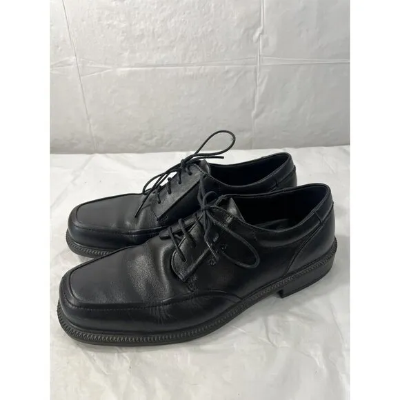 ECCO Helsinki Black Leather Lace Up Oxford Bicycle Toe Dress Shoes Sz 10