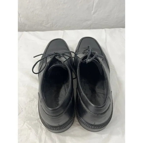 ECCO Helsinki Black Leather Lace Up Oxford Bicycle Toe Dress Shoes Sz 10
