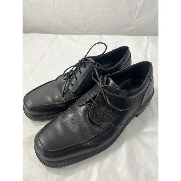 ECCO Helsinki Black Leather Lace Up Oxford Bicycle Toe Dress Shoes Sz 10