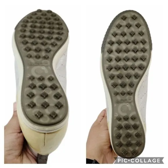 ECCO HydroMax Street Luxe Golf Shoes Leather Metallic Shine Size EU 39 USA 8 8.5