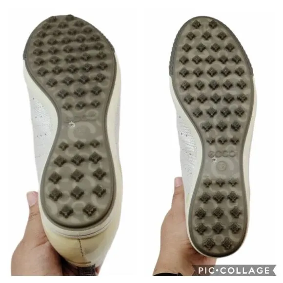 ECCO HydroMax Street Luxe Golf Shoes Leather Metallic Shine Size EU 39 USA 8 8.5