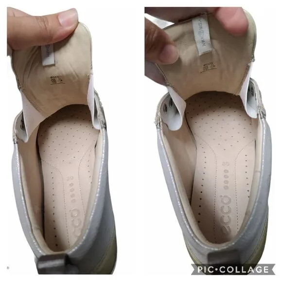 ECCO HydroMax Street Luxe Golf Shoes Leather Metallic Shine Size EU 39 USA 8 8.5