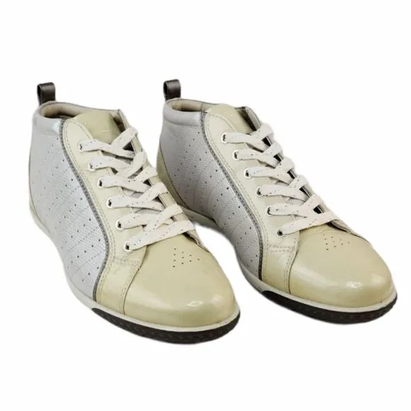 ECCO HydroMax Street Luxe Golf Shoes Leather Metallic Shine Size EU 39 USA 8 8.5