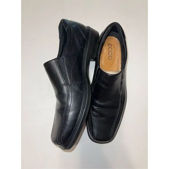 Ecco  Men's Black Leather Slip-On Loafer Dress Shoes Size EU 47 US 13