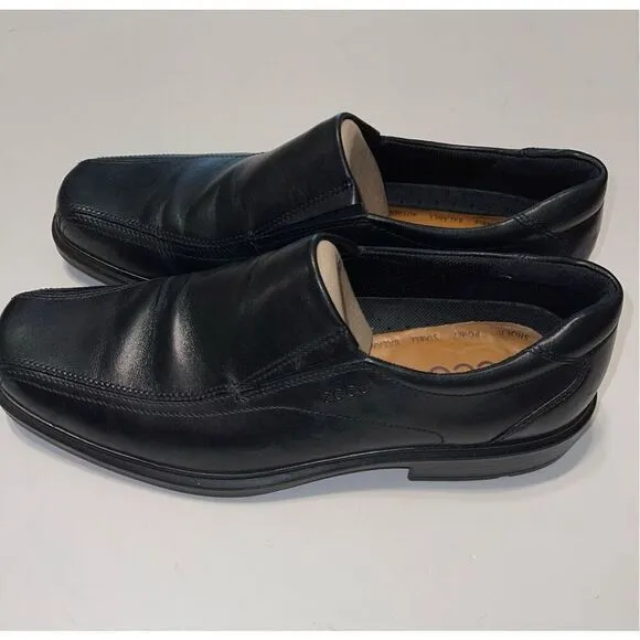 Ecco  Men's Black Leather Slip-On Loafer Dress Shoes Size EU 47 US 13