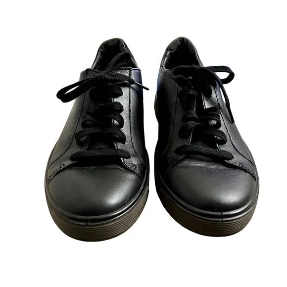 ECCO Men's size 7.5 Black Street Tray Leather Shoes Classic Sneaker Comfort