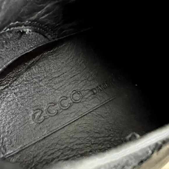 ECCO Men's size 7.5 Black Street Tray Leather Shoes Classic Sneaker Comfort