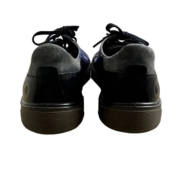 ECCO Men's size 7.5 Black Street Tray Leather Shoes Classic Sneaker Comfort