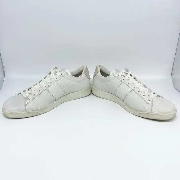 Ecco Men's Street Lite White Leather Sneakers Size 8-8.5