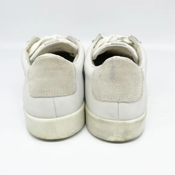 Ecco Men's Street Lite White Leather Sneakers Size 8-8.5