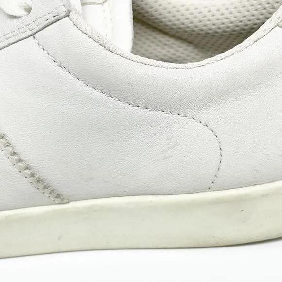 Ecco Men's Street Lite White Leather Sneakers Size 8-8.5
