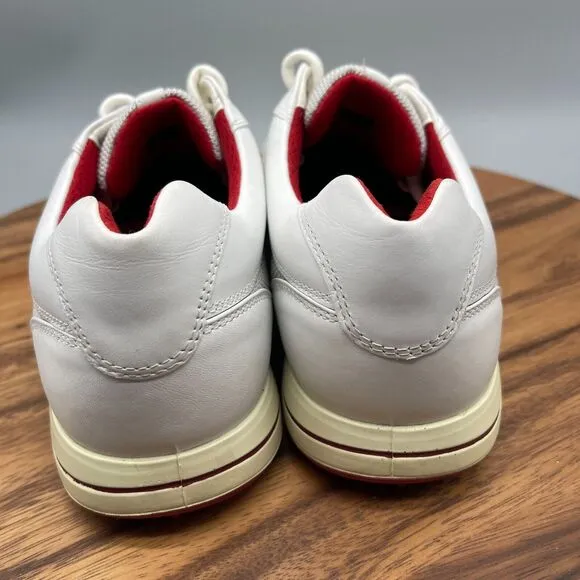 Ecco Mens Street Retro Hybrid Spikeless Golf Shoes White Red Size EU 43 US 9