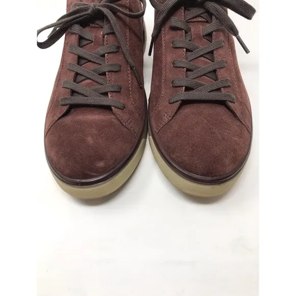 Ecco Men's Street Tray Tech Brown Suede Sneaker US 9-9.5 EU 43 Lace Up Shoes