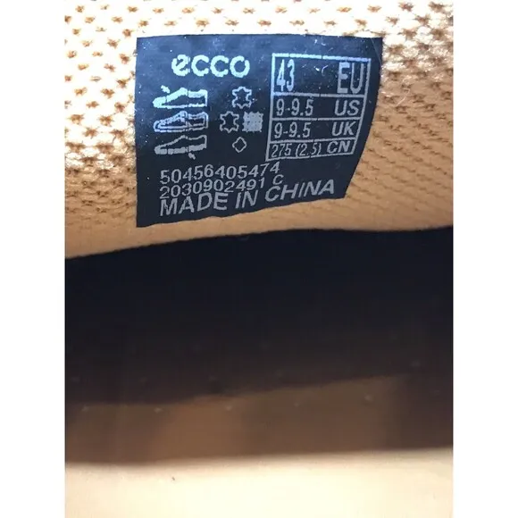Ecco Men's Street Tray Tech Brown Suede Sneaker US 9-9.5 EU 43 Lace Up Shoes