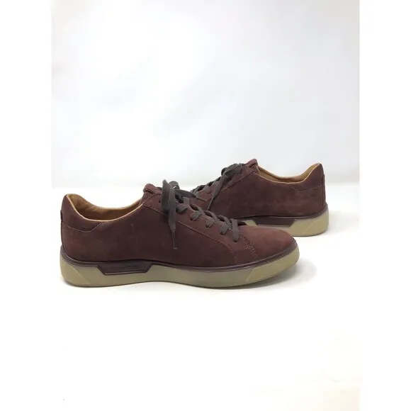 Ecco Men's Street Tray Tech Brown Suede Sneaker US 9-9.5 EU 43 Lace Up Shoes
