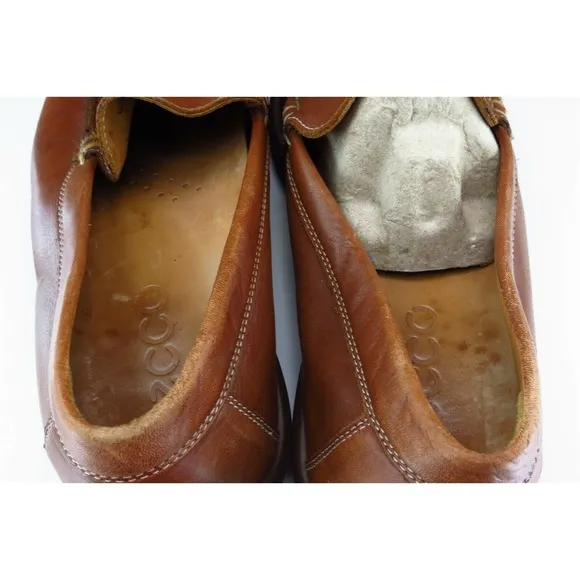 ECCO Shoes Sz 44 M Round Toe Brown‎ Loafer Leather Men