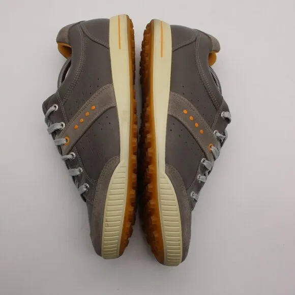 Ecco Street Hydromax Golf Shoes Men's Size EU 45 Spikeless Gray Orange Suede