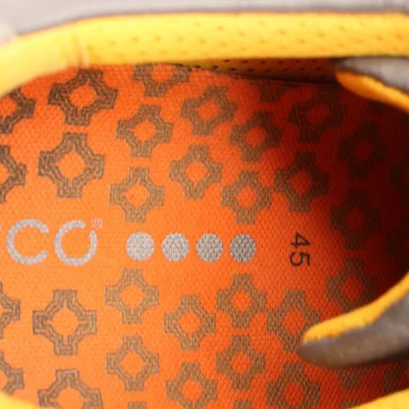 Ecco Street Hydromax Golf Shoes Men's Size EU 45 Spikeless Gray Orange Suede