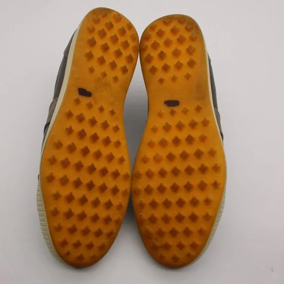 Ecco Street Hydromax Golf Shoes Men's Size EU 45 Spikeless Gray Orange Suede