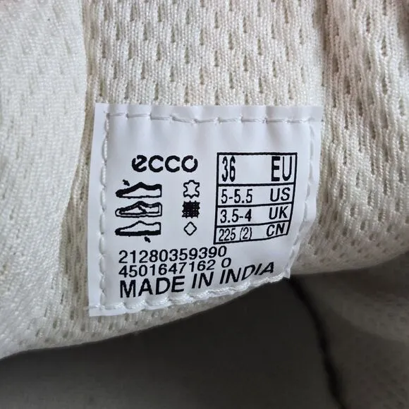 Ecco Street Lite Retro Womens Size 5-5.5 EU 36 Lace Up Shoes Sneakers White