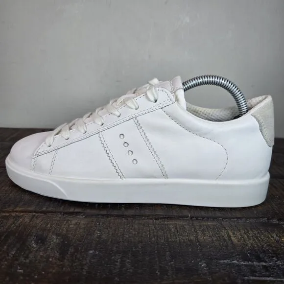 Ecco Street Lite Retro Womens Size 5-5.5 EU 36 Lace Up Shoes Sneakers White