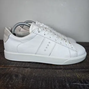 Ecco Street Lite Retro Womens Size 5-5.5 EU 36 Lace Up Shoes Sneakers White