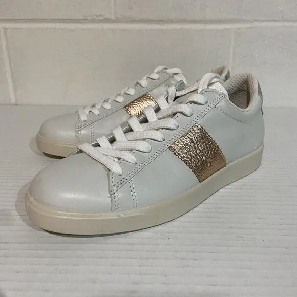 ECCO Street Lite Women's Leather Low Top Sneaker EU36/US 5-5.5 White/Bronze NIB