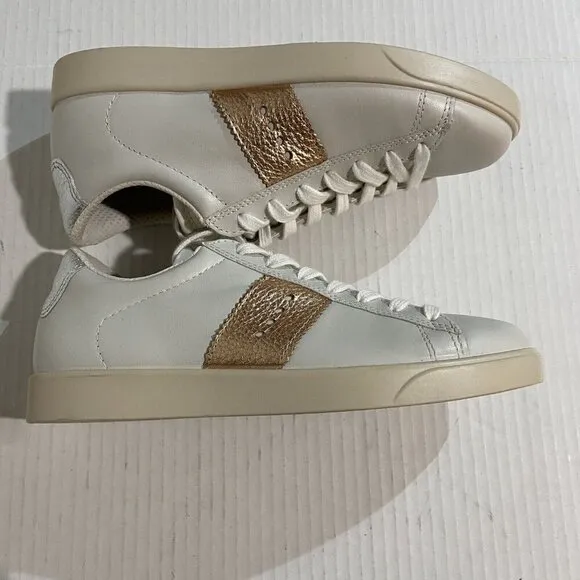 ECCO Street Lite Women's Leather Low Top Sneaker EU36/US 5-5.5 White/Bronze NIB