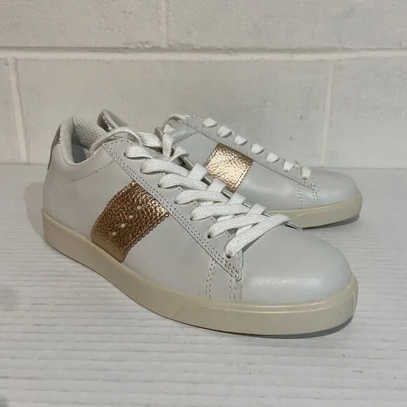 ECCO Street Lite Women's Leather Low Top Sneaker EU36/US 5-5.5 White/Bronze NIB