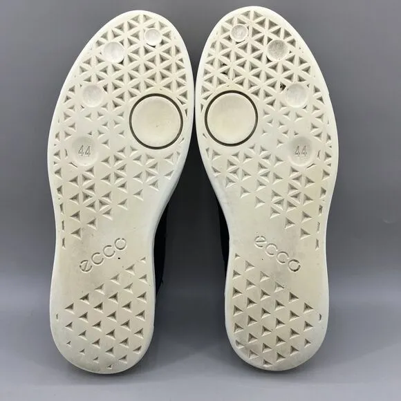 ECCO Street Tray Sneakers Men Size 10 10.5 US Black White Leather Comfort Shoes