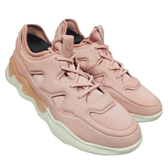 Ecco Women's Size 9-9.5 Silver Pink Elo Athletic Shoes Sneakers