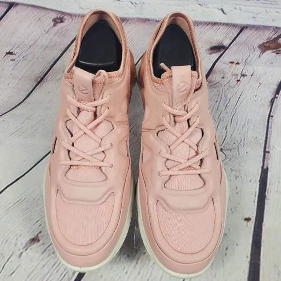 Ecco Women's Size 9-9.5 Silver Pink Elo Athletic Shoes Sneakers