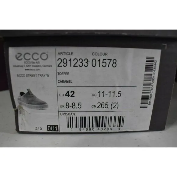 ECCO Womens EUR 42 US 11 - 11.5 Street Tray Toffee Lined Slip On Nubuck Shoes
