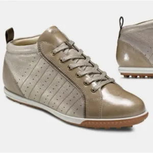 Ecco's Life Street Luxury High Top Sneaker Golf Gold Tan Shoes SZ 39 US 8 / 8.5